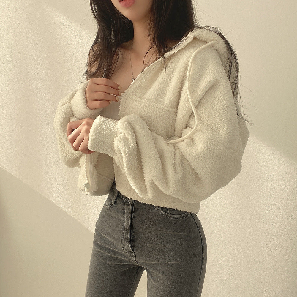 Women Autumn Winter Pullover Hooded Loose Fit Long Sleeves