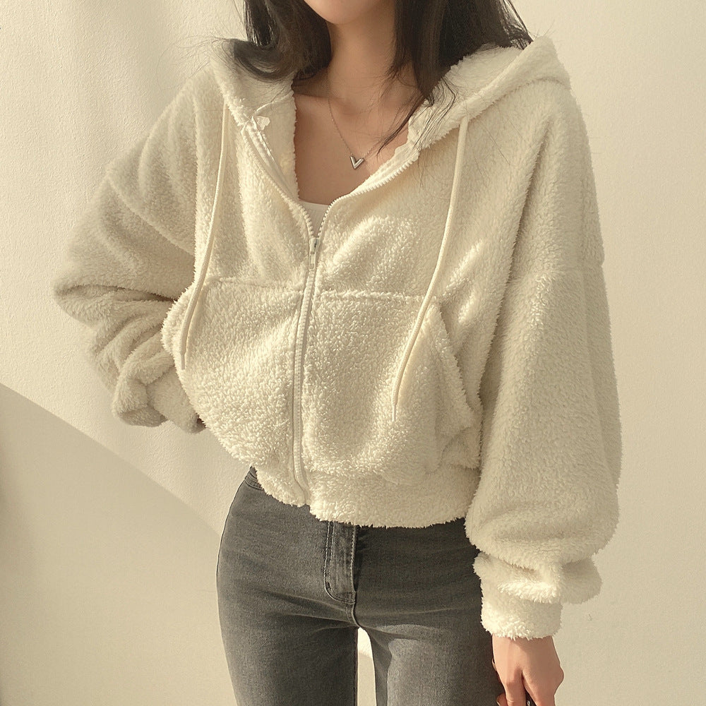 Women Autumn Winter Pullover Hooded Loose Fit Long Sleeves