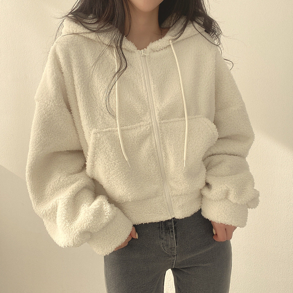 Women Autumn Winter Pullover Hooded Loose Fit Long Sleeves